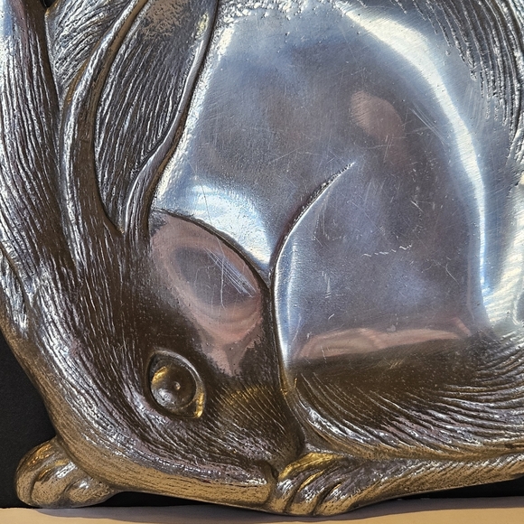 Vintage 1988 Arthur Court Rabbit Aluminum Trinket Serveware Candy Dish - Picture 3 of 9